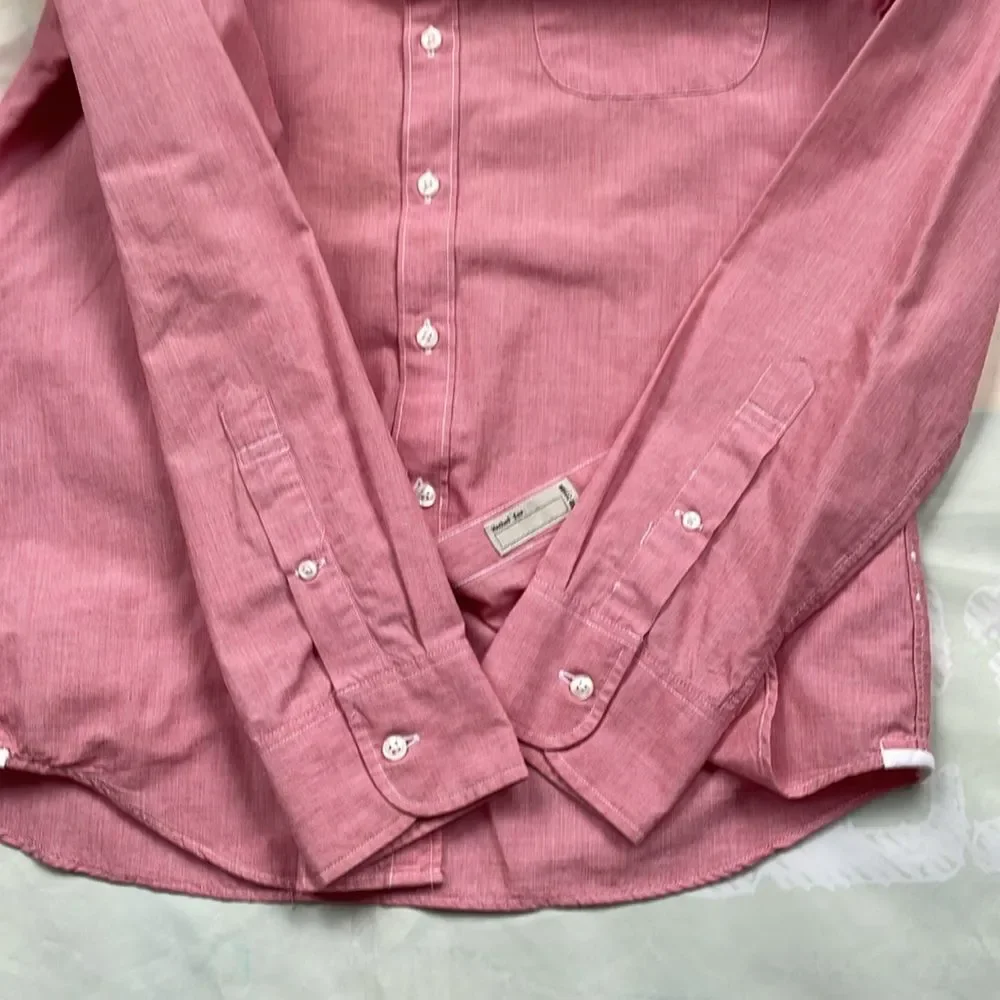 J Crew Slim 100% Cotton Button Down Shirt Men's Small Jetty Red